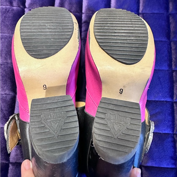 Fluevog Prepare Leader Platform Mary Jane Heel in Pink/Black ๐ฉท๐ค - Picture 8 of 8